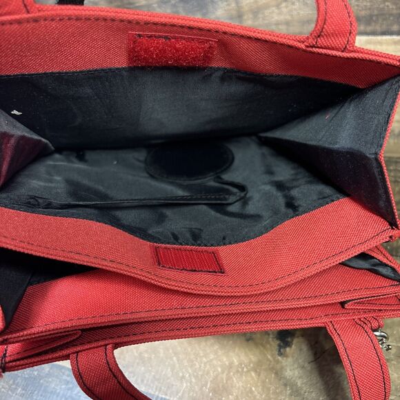 lei Red Canvas Messenger Bag Y2K Crossbody Life Energy Intelligence *SEE PHOTOS - Picture 7 of 10